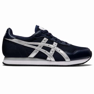 Asics Tiger Runner - Naisten Tennarit - Laivastonsininen/Hopea